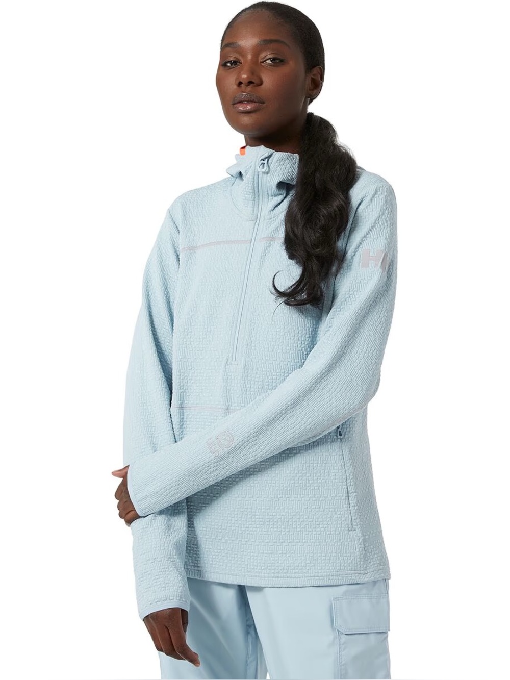 Helly Hansen Powderqueen Midlayer 1/2 Zip Top Hooded Medium Snow Gorpcore